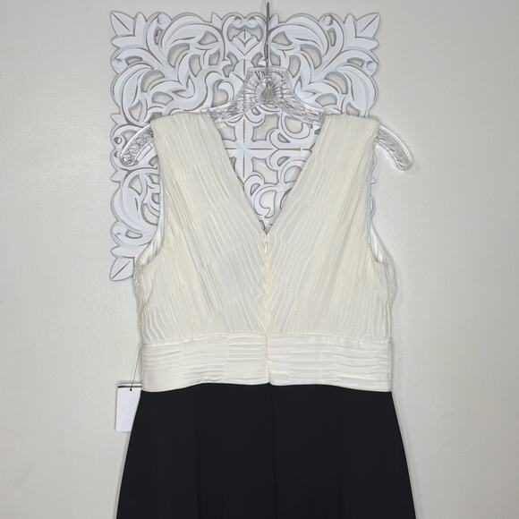 DKNY Women's 8 Semi Formal Cocktail Dress Sleeveless IVORY Bodice BLACK Skirt - Picture 5 of 16